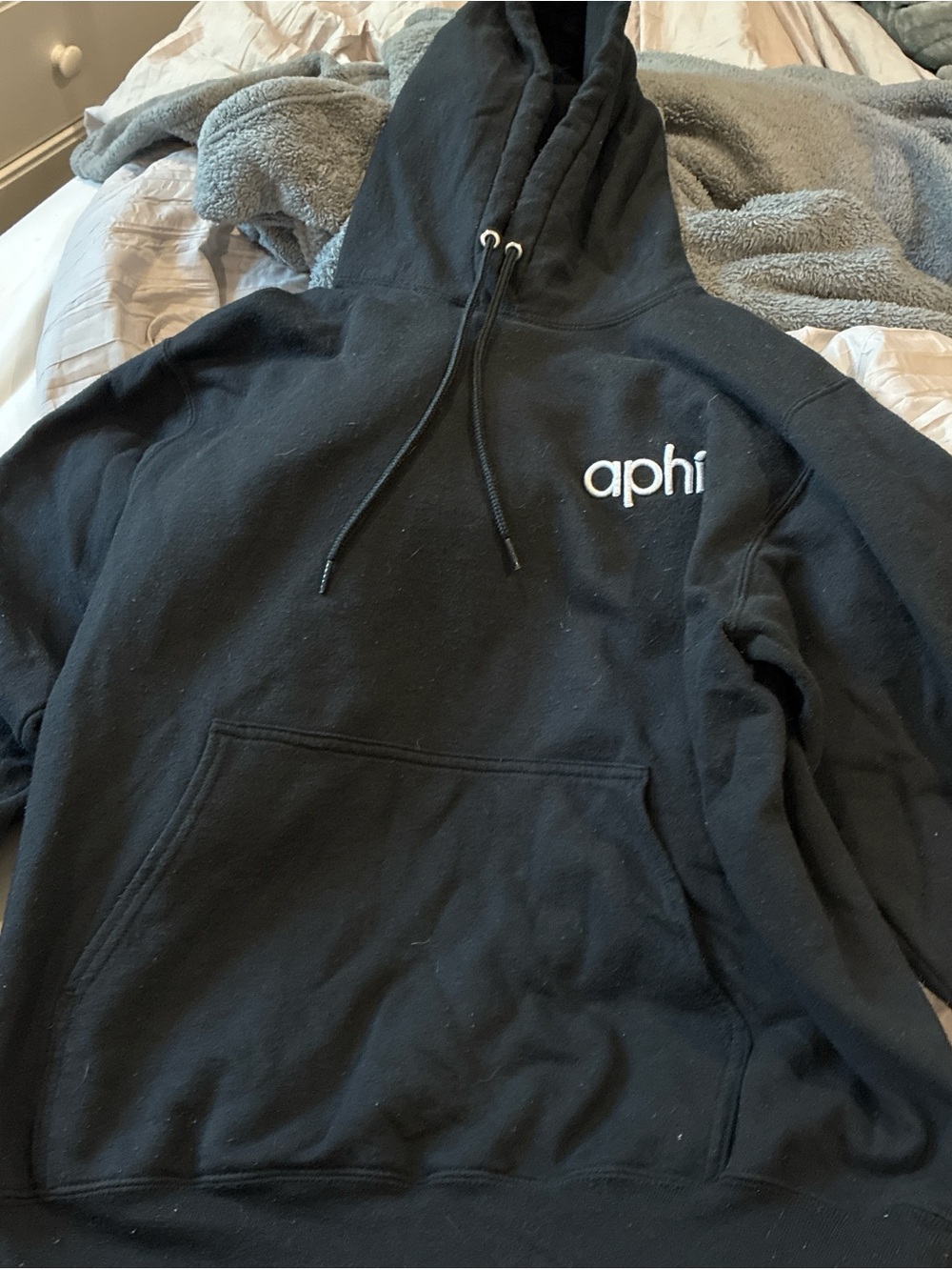Black Hoodie with 'aphi' Logo